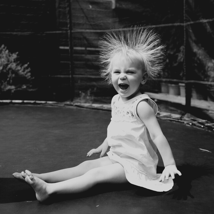 Little Girl on Trampoline